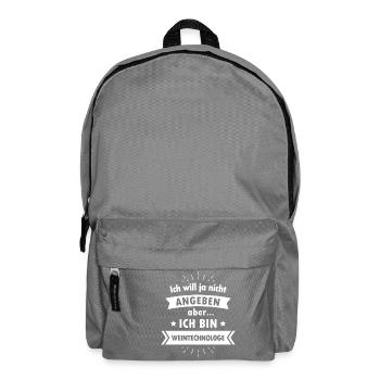 Weintechnologe Tshirt - Ich bin Weintechnologe - Rucksack - Mittelgrau - Vorne