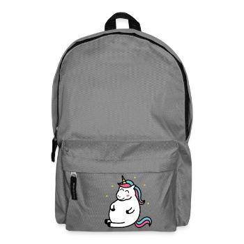 Fat Unicorn Dickes Einhorn Kurven Hunger Geschenk - Rucksack - Mittelgrau - Vorne