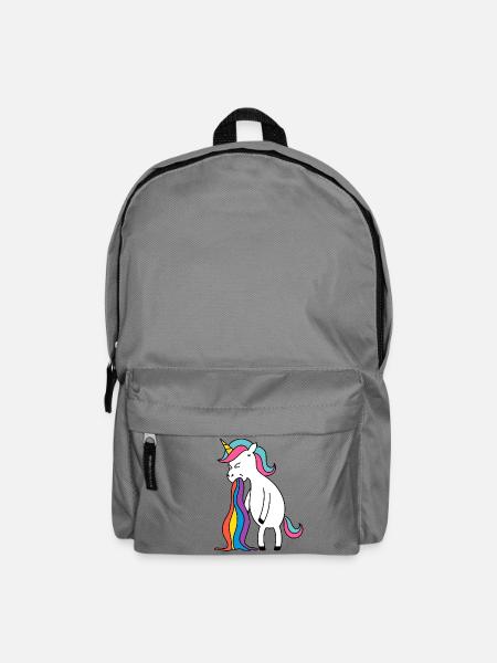 Einhorn Regenbogen Kotze. Kein Bock Lustlos Würgen - Rucksack - Mittelgrau