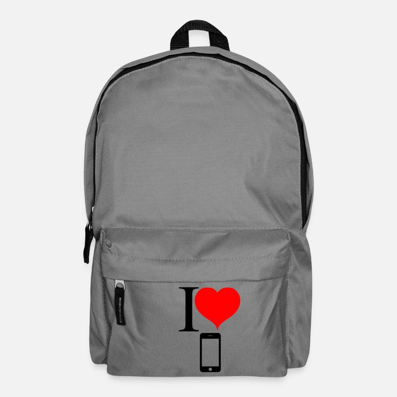 I love mobile and smartphone - Backpack - elephant grey
