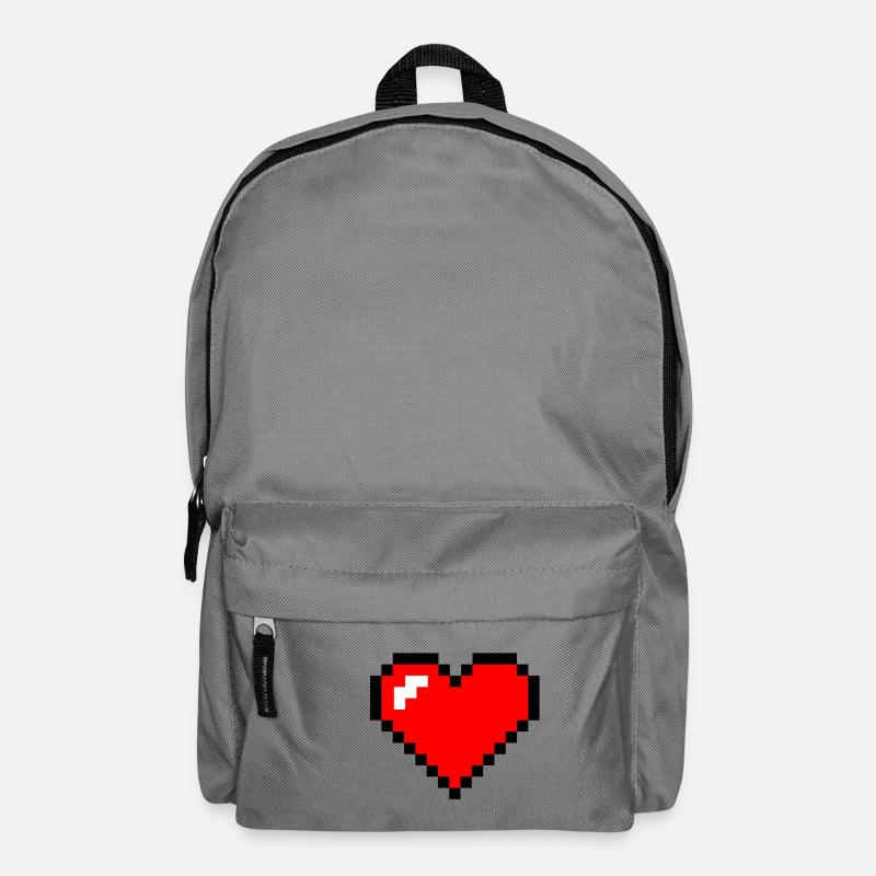 Pixel Herz Videospiel Geschenk - Rucksack - Mittelgrau