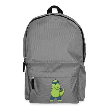 Dinosaurier workout fitness Geschenk idee dino gym - Rucksack - Mittelgrau - Vorne