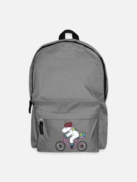 Einhorn Fahrrad Geschenk Radsport Biker fahren. - Rucksack - Mittelgrau
