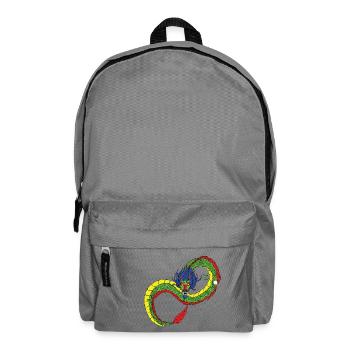 Drachen - Unendlichkeit - chinesischer Drache - Rucksack - Mittelgrau - Vorne