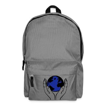 welt in händen - Rucksack - Mittelgrau - Vorne