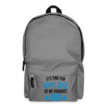 it's time for happy hour at my favorite bar B 2c - Rucksack - Mittelgrau - Vorne