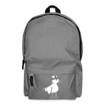 Möwe Anarchie – Freche maritim Hipster Küstenkunst - Rucksack - Mittelgrau - Vorne