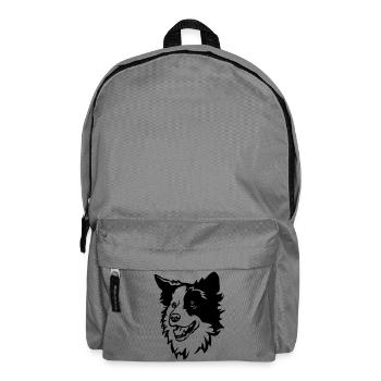 Tête de Border Collie - Sac à dos - gris éléphant - Devant