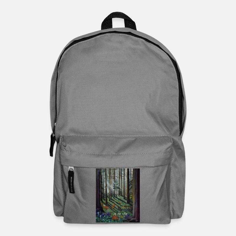 Verzauberter Wald Sonnenstrahlen Illustration - Rucksack - Mittelgrau