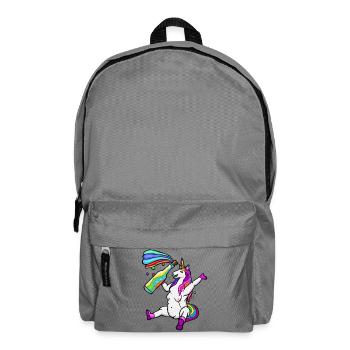 lustiges LGPT-Einhorn, buntes Einhorn, Regenbogen - Rucksack - Mittelgrau - Vorne
