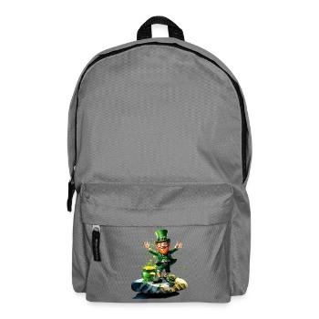 Lustiger glücklicher Elf mit Regenbogen im Hintergrund. - Rucksack - Mittelgrau - Vorne