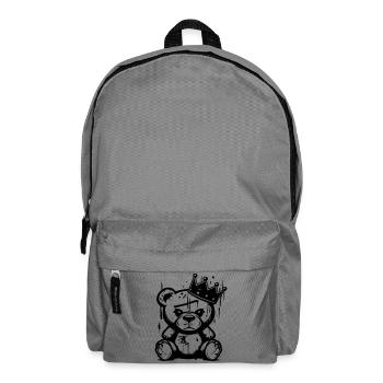 Bear King | Graffiti Street Art Handwritten Shirt - Backpack - elephant grey - Front
