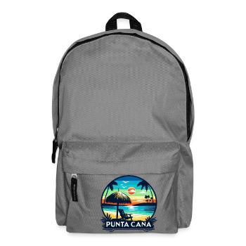 Sunset in Punta Cana: Beach and palm trees - Backpack - elephant grey - Front