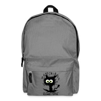 Abschluss 2026 Ich habe fertig - Gestresste Katze - Rucksack - Mittelgrau - Vorne