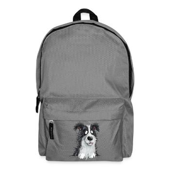 Drolliger Border Collie Hund Hütehund Liebhaber - Rucksack - Mittelgrau - Vorne