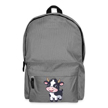 Niedliche Cartoon-Kuh - entzückendes und skurriles Design" - Rucksack - Mittelgrau - Vorne