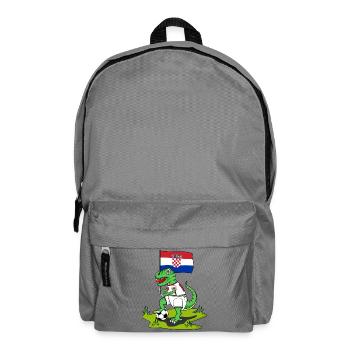 Croatia Flag Dinosaur Rex Football - Backpack - elephant grey - Front