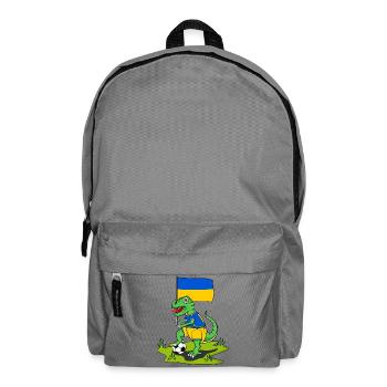 Ukraine Flag Dinosaur Rex Football - Backpack - elephant grey - Front