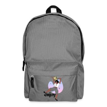 Disco Dancing Fingerprint Illustration - Backpack - elephant grey - Front