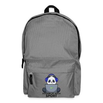 Nerd Shirt - Gamer Panda zocken ist auch Sport - Rucksack - Mittelgrau - Vorne