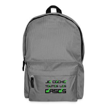 JE COCHE TOUTES LES CASES ! (amour,succès) noir - Sac à dos - gris éléphant - Devant