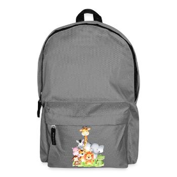 Cute African Animals – 🦁 🐵 🐊 in Watercolor - Backpack - elephant grey - Front