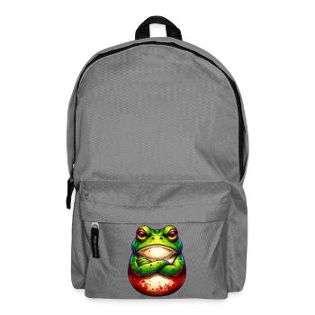 Grenouille - Bras croisés - Non - Mauvaise humeur - Sac à dos - gris éléphant - Devant