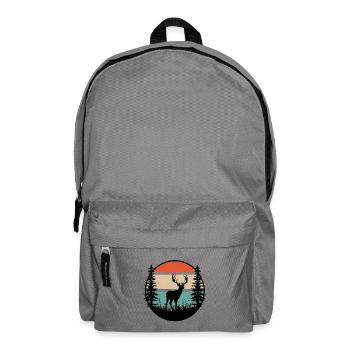 Deer Retro Silhouette in Nature - Backpack - elephant grey - Front