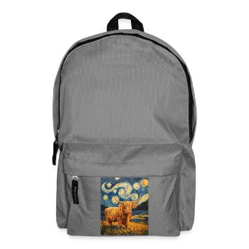 Highland Cow - Backpack - elephant grey - Front