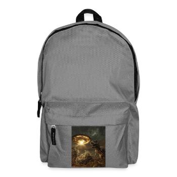T-Rex Selfie mit UFO - Rucksack - Mittelgrau - Vorne