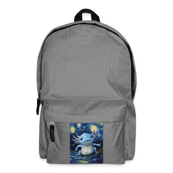 Axolotl Van Gogh Style Nuit étoilée - Sac à dos - gris éléphant - Devant