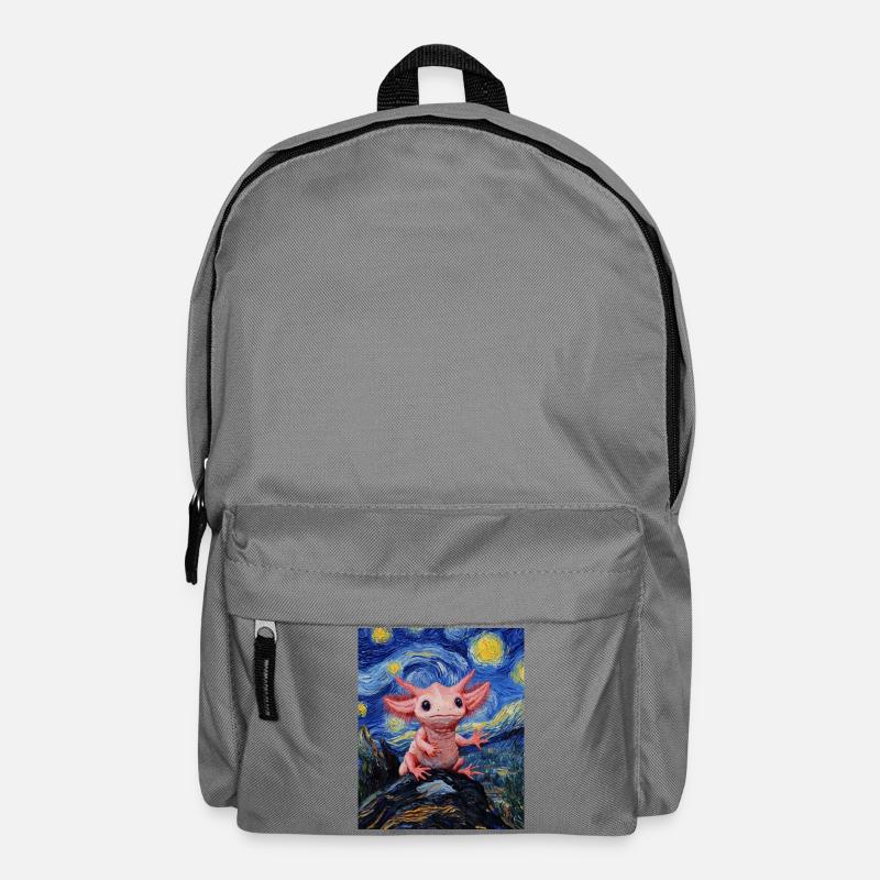 Axolotl Van Gogh Style Starry Night - Rucksack - Mittelgrau