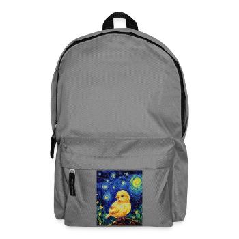 Poussin Poulet Coq Style Van Gogh Étoilé - Sac à dos - gris éléphant - Devant