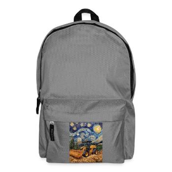 Combine Harvester Farmer Van Gogh Style Starry - Backpack - elephant grey - Front