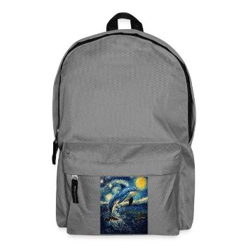Delfin Van Gogh Style Starry - Backpack - elephant grey - Front