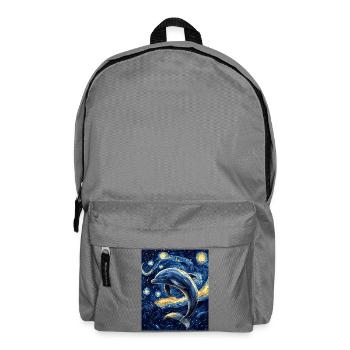 Delfin Van Gogh Style Starry - Backpack - elephant grey - Front