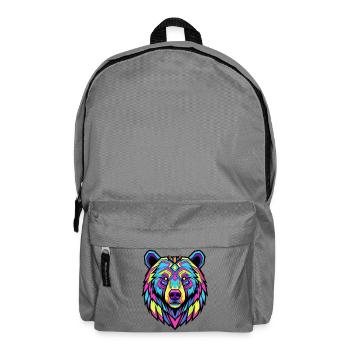 Neon Tribal Bär Illustration - Rucksack - Mittelgrau - Vorne