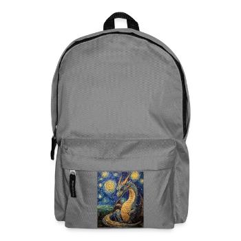 Drache Drachen Dragon Van Gogh Style Starry Night - Backpack - elephant grey - Front