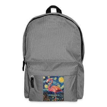 Flamingo Van Gogh Style Nuit étoilée - Sac à dos - gris éléphant - Devant
