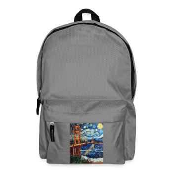 San Francisco Golden Gate Bridge Van Gogh Style - Backpack - elephant grey - Front
