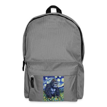 Gorille Gorille Singe Style Van Gogh Nuit étoilée - Sac à dos - gris éléphant - Devant