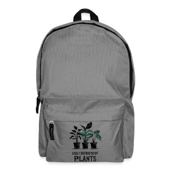 Easily Distracted by Plants - Backpack - elephant grey - Front
