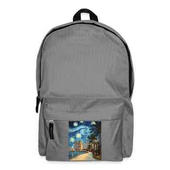 Miami Beach Florida Van Gogh Starry Night - Backpack - elephant grey - Front
