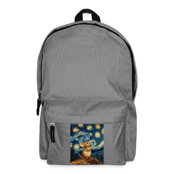 Souris mange du fromage Nuit étoilée à la Van Gogh - Sac à dos - gris éléphant - Devant