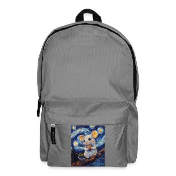 Souris mange du fromage Nuit étoilée à la Van Gogh - Sac à dos - gris éléphant - Devant