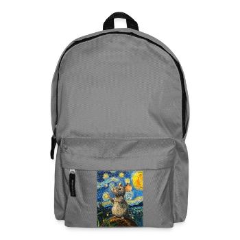 Souris mange du fromage Nuit étoilée à la Van Gogh - Sac à dos - gris éléphant - Devant