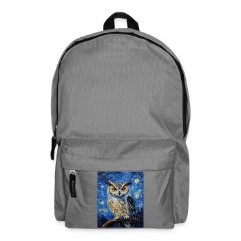 hibou oiseau style van gogh nuit étoilée - Sac à dos - gris éléphant - Devant