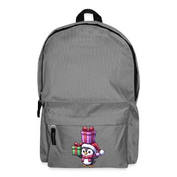 Funny Penguin with Christmas Gifts - Backpack - elephant grey - Front