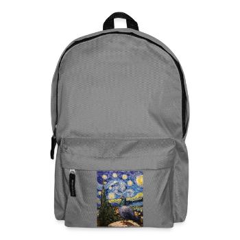 Colombe Oiseau Van Gogh Style Nuit étoilée - Sac à dos - gris éléphant - Devant