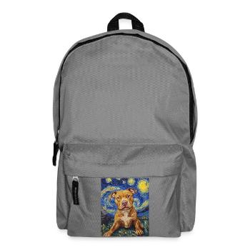 Pitbull chien chiens Van Gogh style nuit étoilée - Sac à dos - gris éléphant - Devant